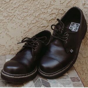 🌿 Vegan Leather Steel Toe Gibson Shoes Unisex T.U.K. Footwear Goth Punk Grunge